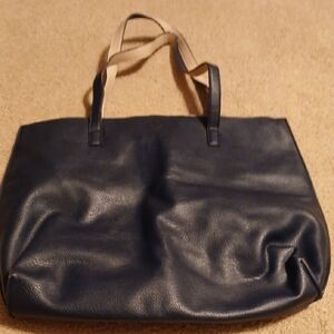 Stylish Leather Navy Tote By Bass